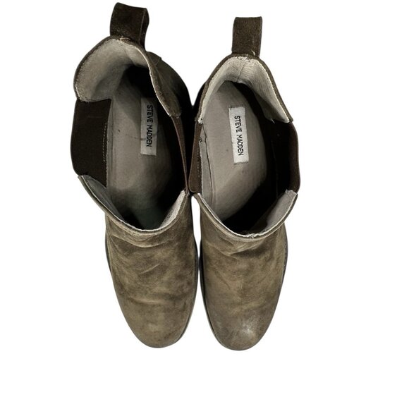 Steve Madden Barstow Mens Size 12 m Brown Leather Slip On Ankle Chelsea Boots - Picture 8 of 9